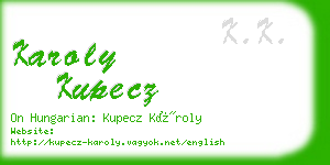 karoly kupecz business card